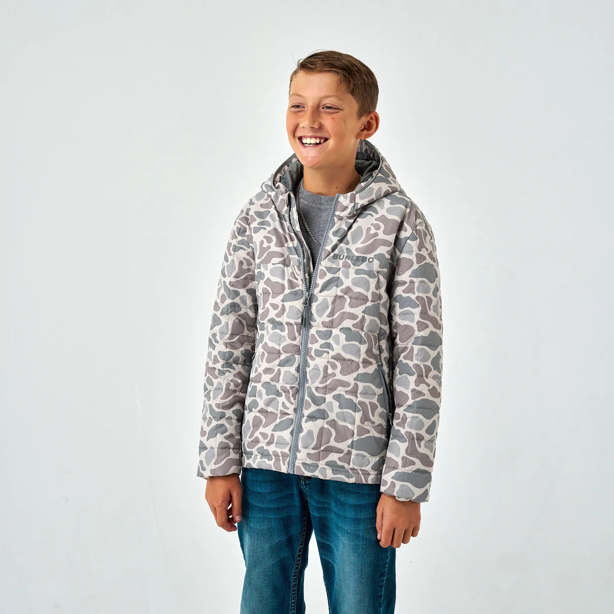 Burlebo Youth Puffer Jacket - Classic Deer Camo
