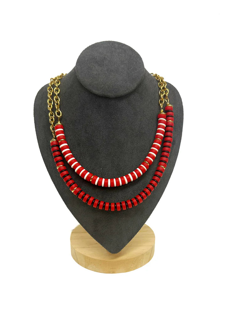 Heard Necklace - Red & Black