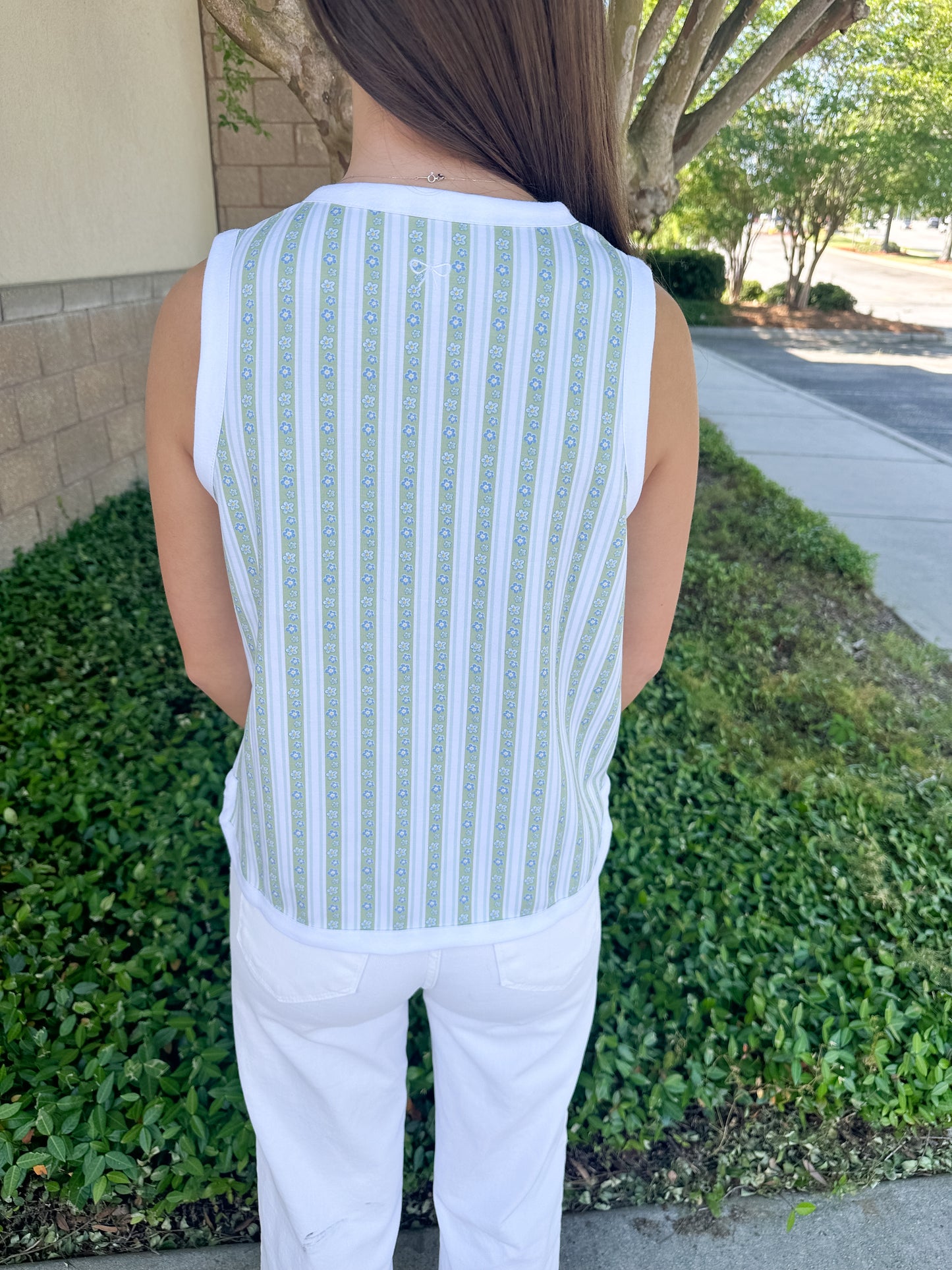Susie Printed Tank Top - Rob Stripe