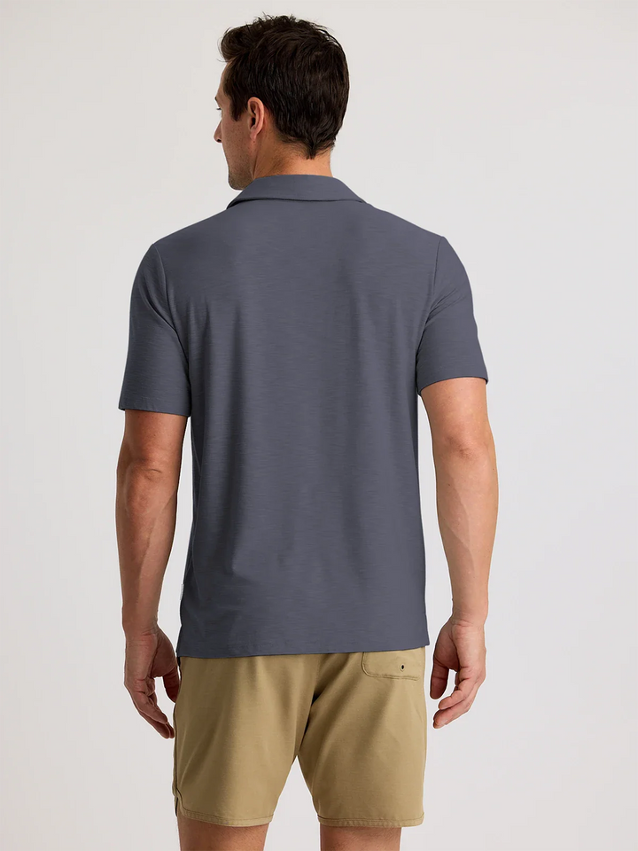 Free Fly Men’s Bamboo Slub Polo II - Storm Cloud