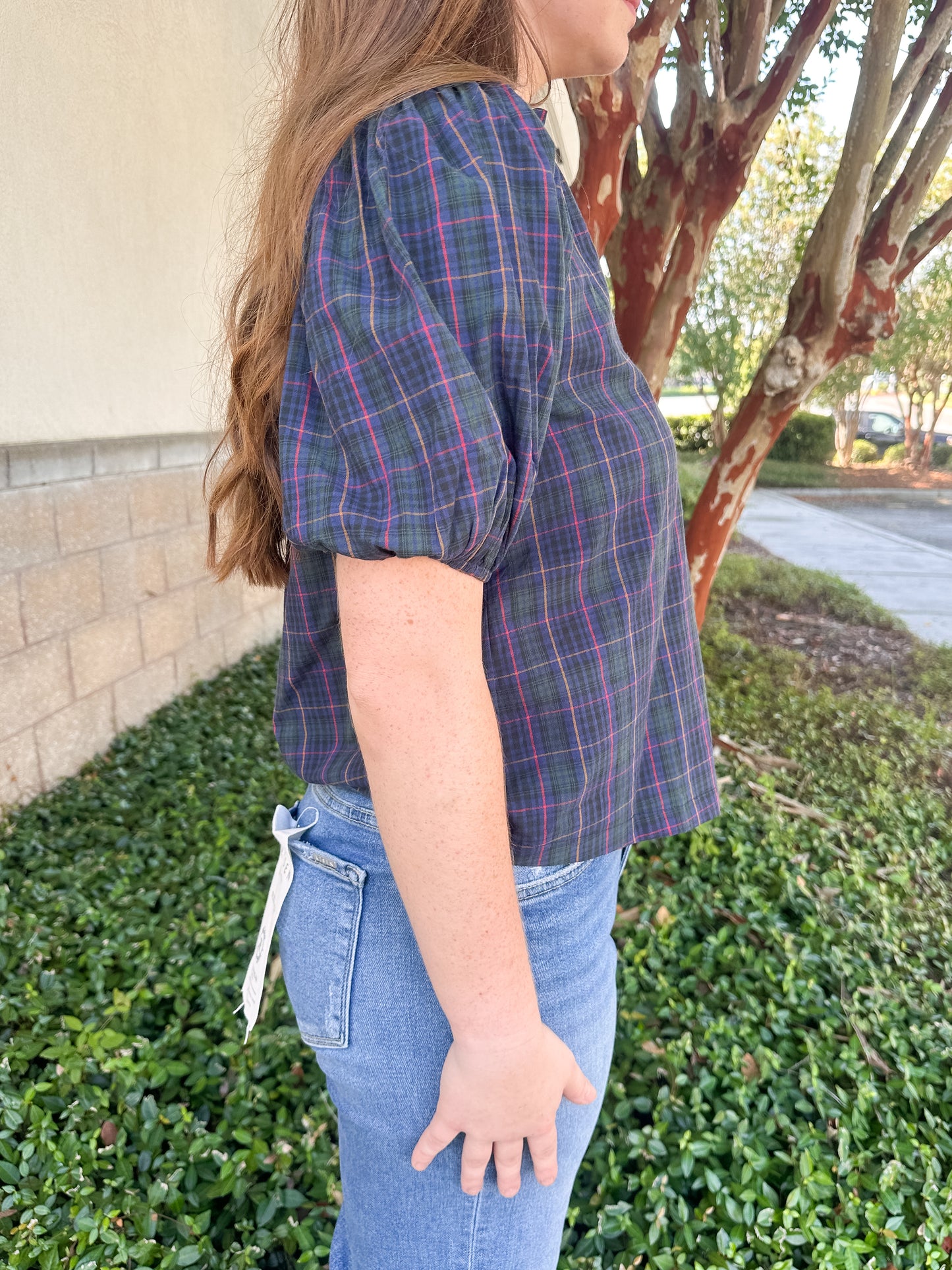 Sophia Plaid Top