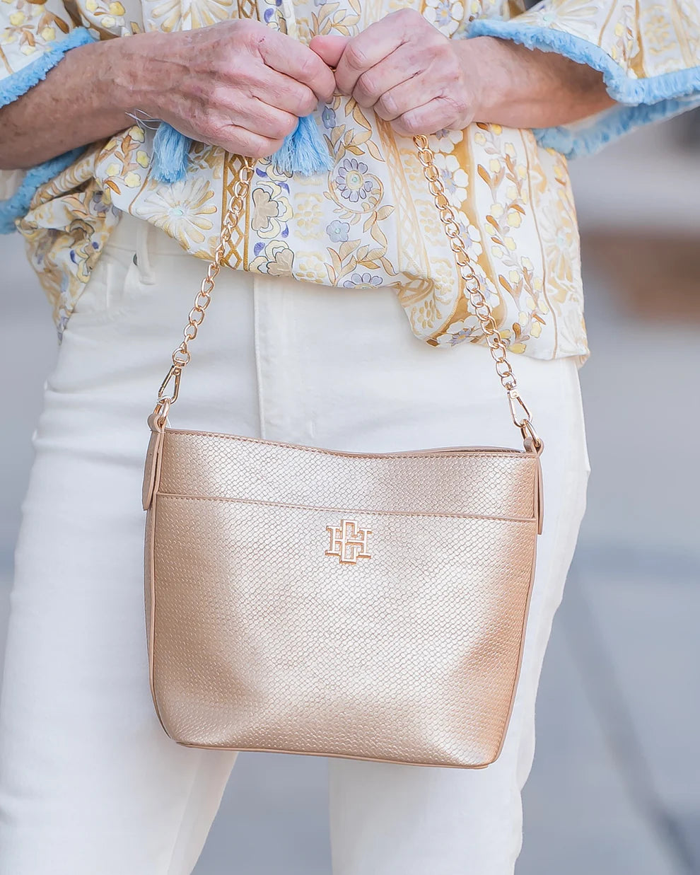 CH Brielle Bucket Bag - Woven Gold