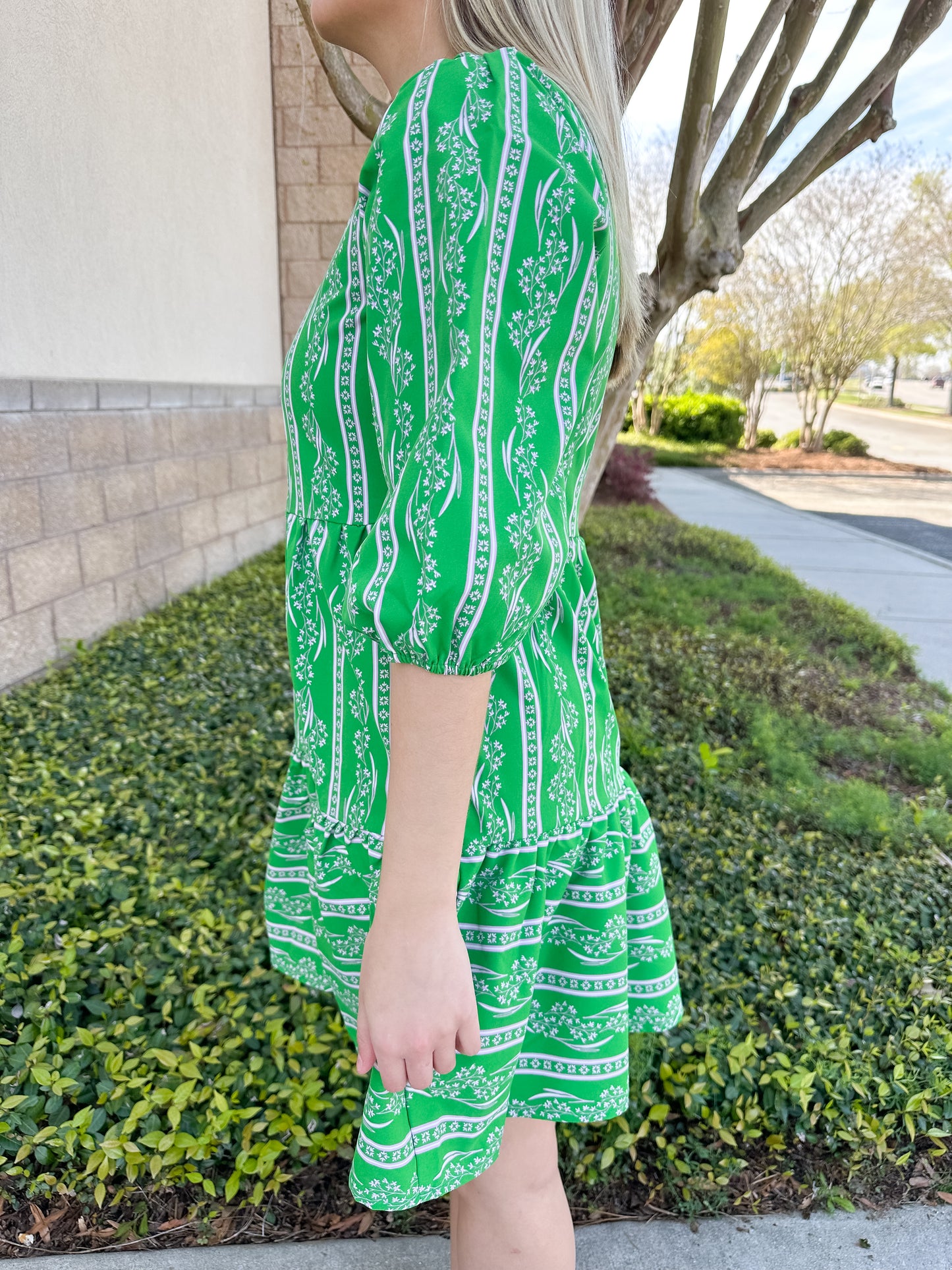 Riley Mini Dress - Garden Lace Green