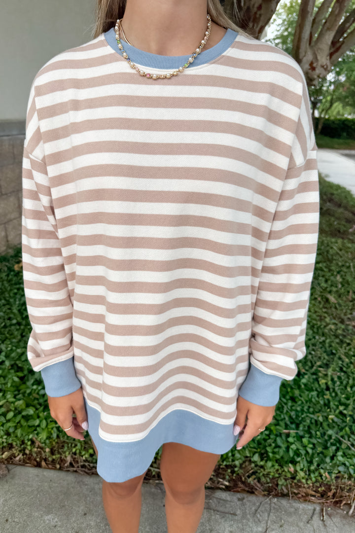 Layer Up Stripe Sweatshirt - Evening Sand