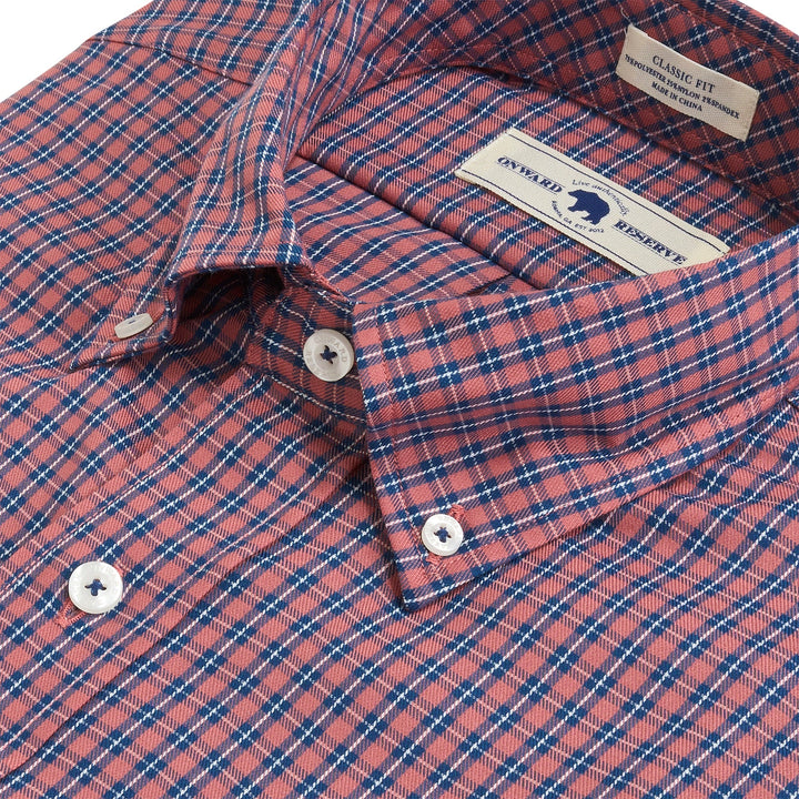 Onward Reserve Bogard Classic Fit Brushed Performance Twill Button Down - Withered Rose