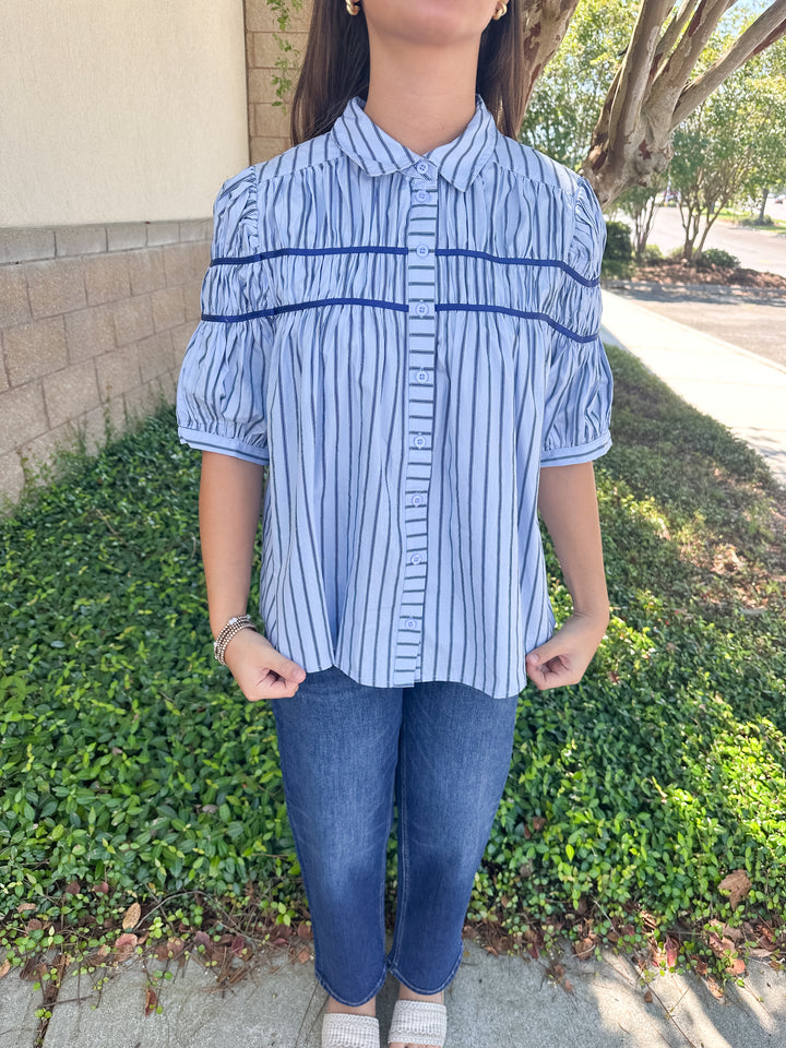 Andy Pinstripe Top