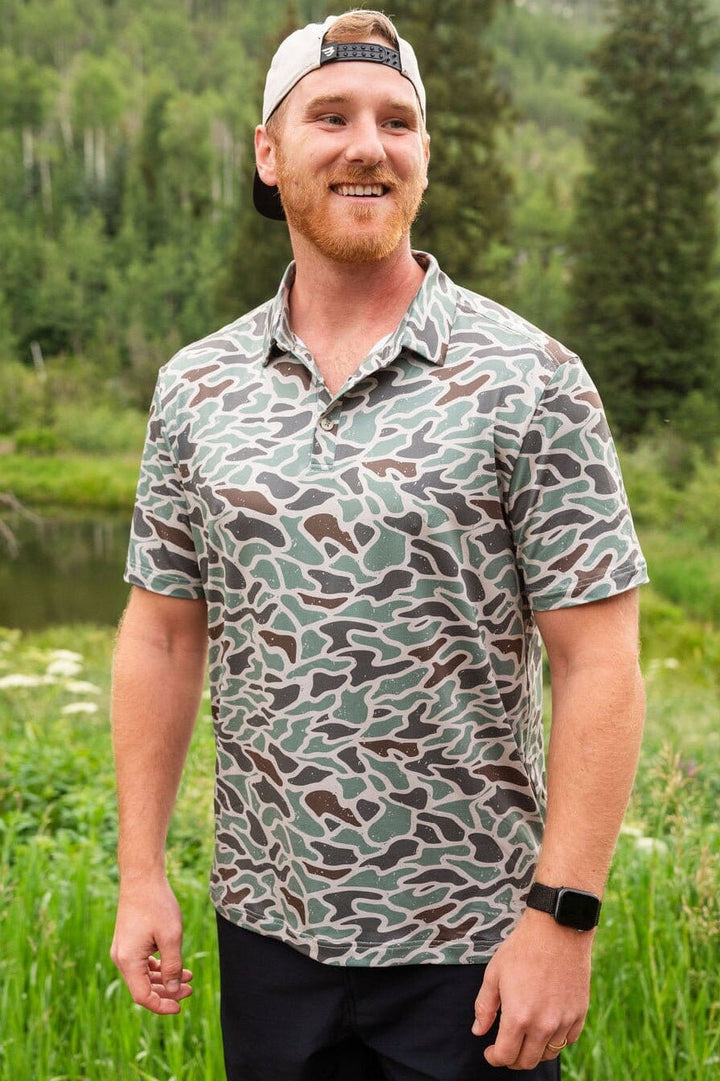 Men’s Performance Polo - Retro Duck Camo