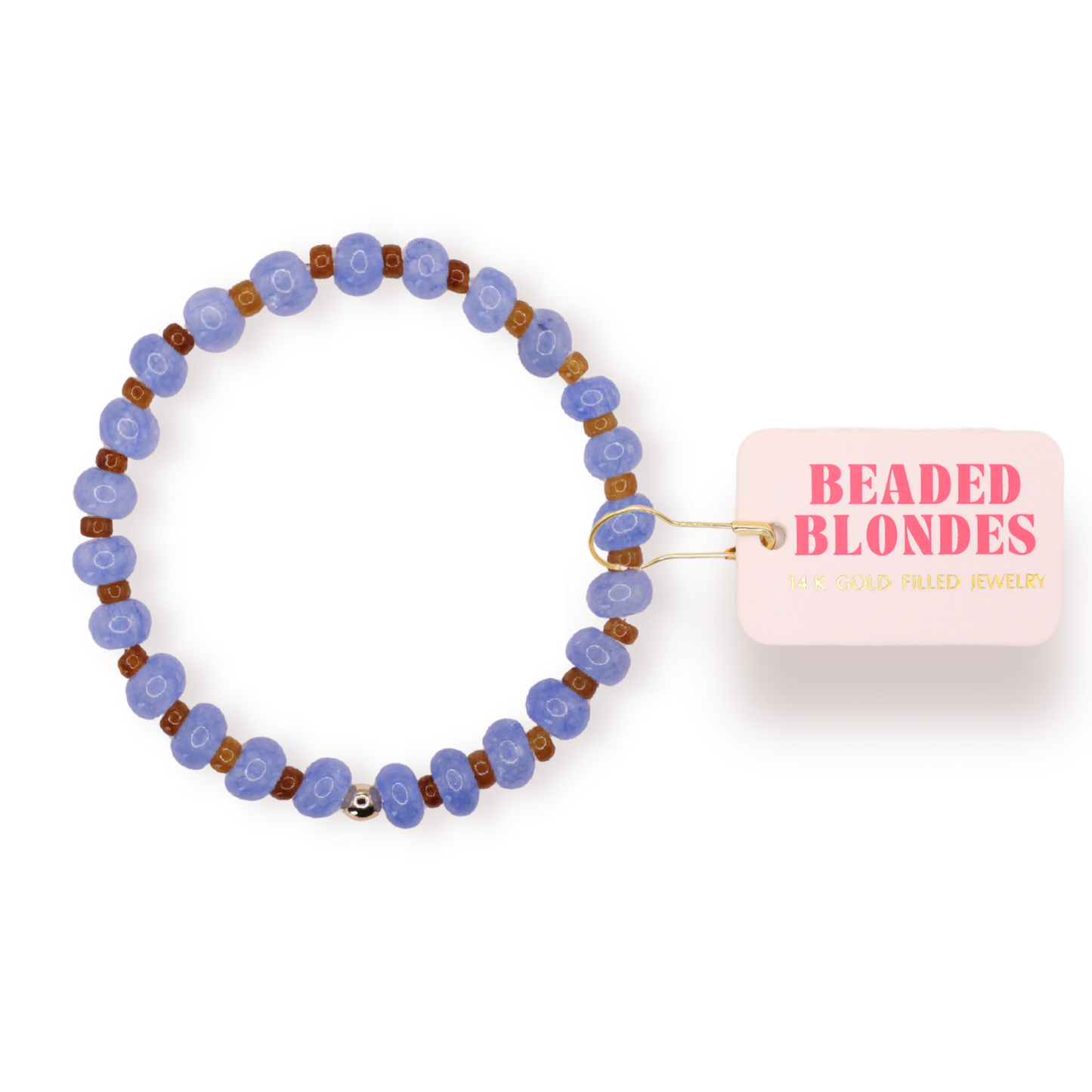 Caroline Bracelet in Blue and Brown: Standard 6.75 inch
