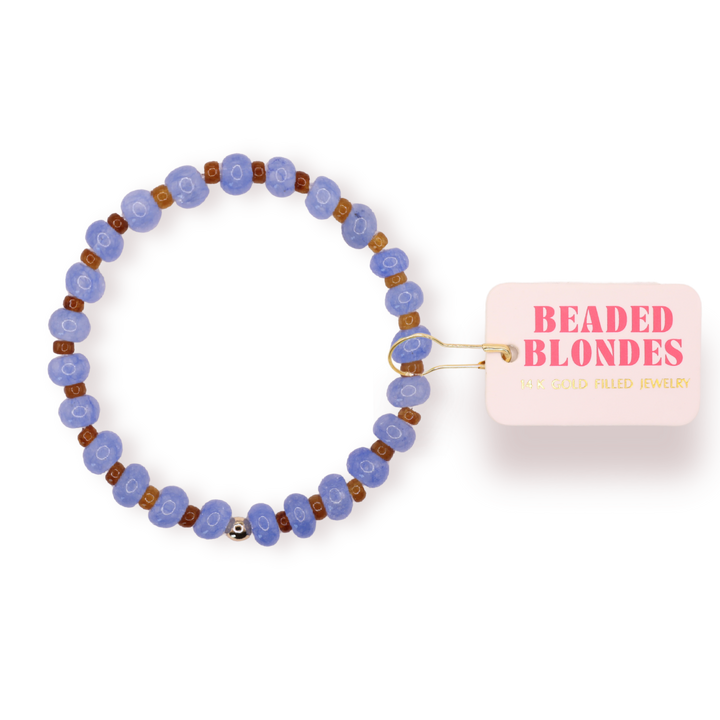 Caroline Bracelet in Blue and Brown: Standard 6.75 inch