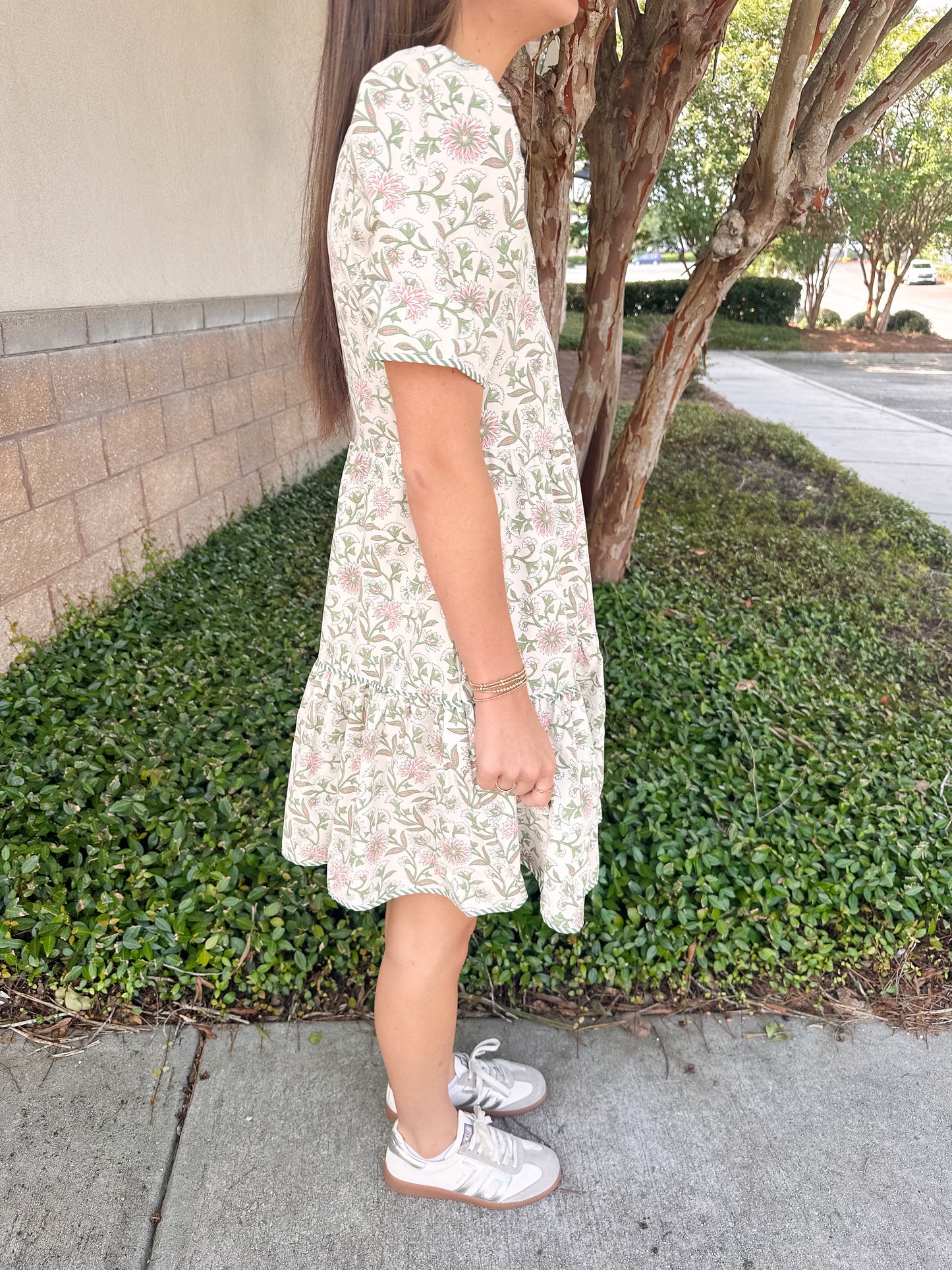Adelyn Dress - Thistle Vines Sand