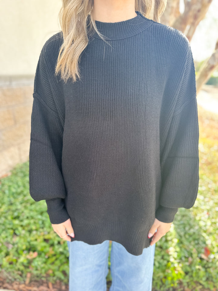 Hunter Ribbed Mock Neck Sweater