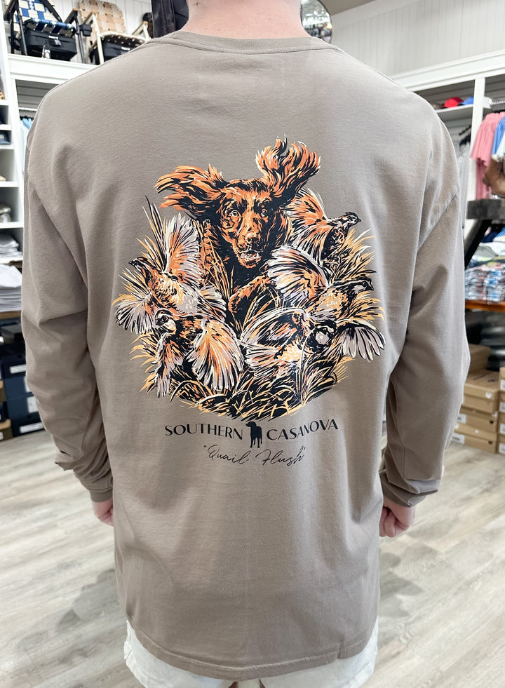 S. Casanova Quail Flush L/S T-Shirt - Tan