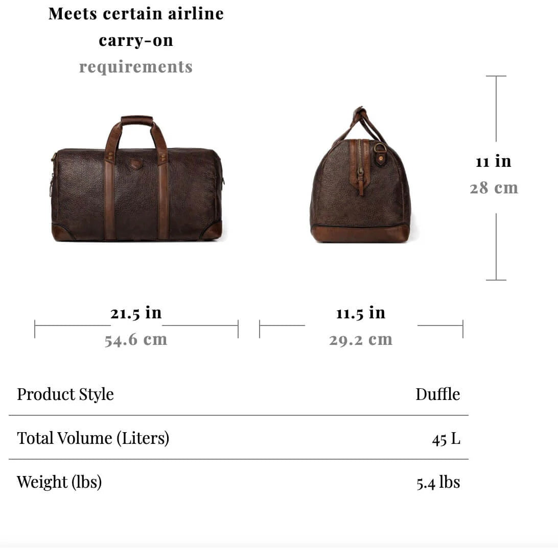 Mission Mercantile Theodore Leather Duffle Bag