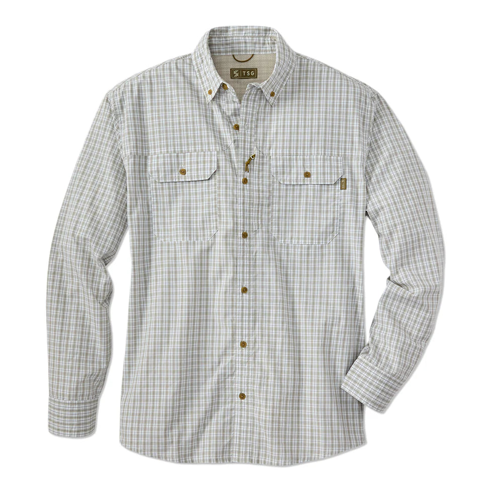 TSG Brooks Bamboo L/S Sport Shirt - Field Plaid Wheat