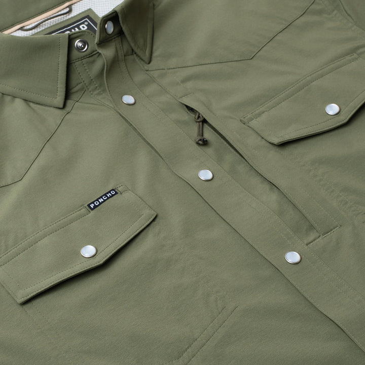 Poncho Men’s “The Grazer” S/S Regular Tuff Thread Shirt - Moss Green