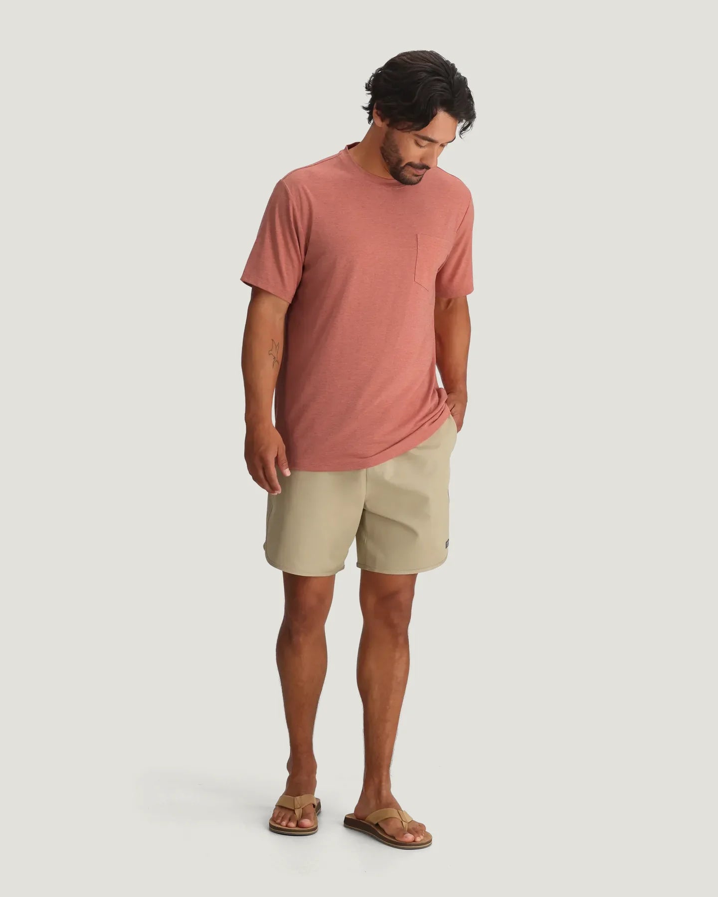 Free Fly Men’s Bamboo Flex Pocket Tee - Heather Red Clay