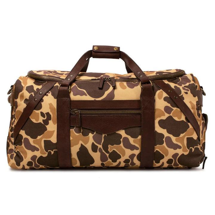 Mission Mercantile Campaign Waxed Canvas Large Duffle Bag - Smoke Vintage Camo