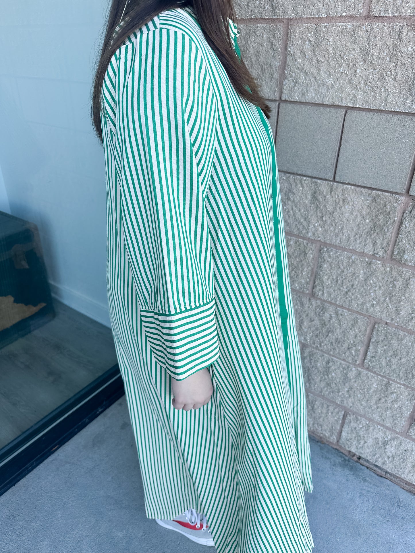 Savannah Stripes Maxi Dress - Green