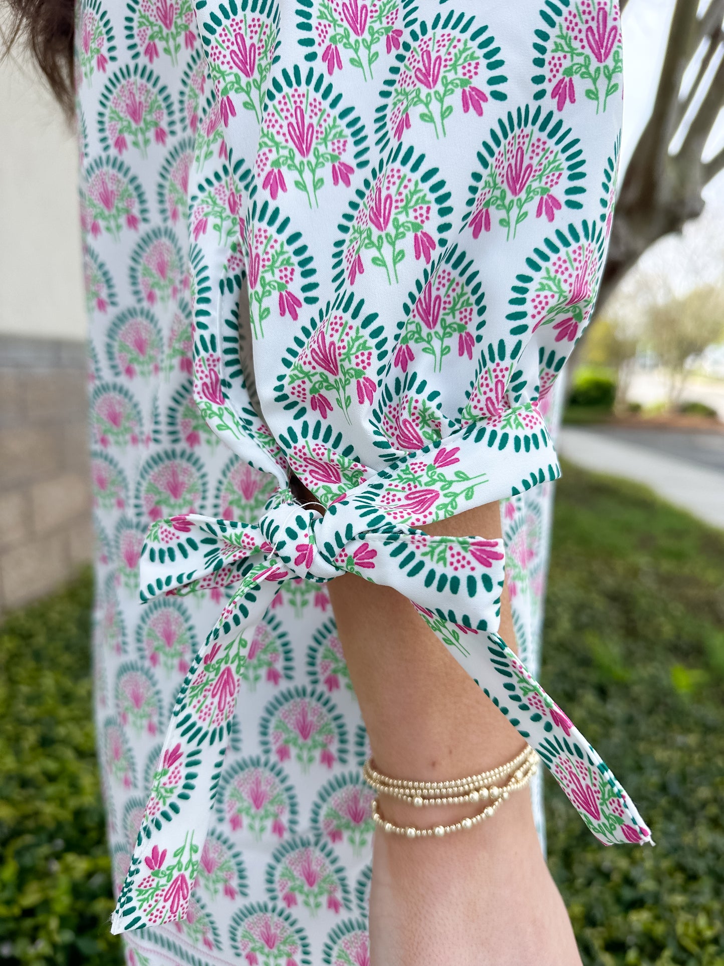 Lainey Dress - Sunshower Flora White