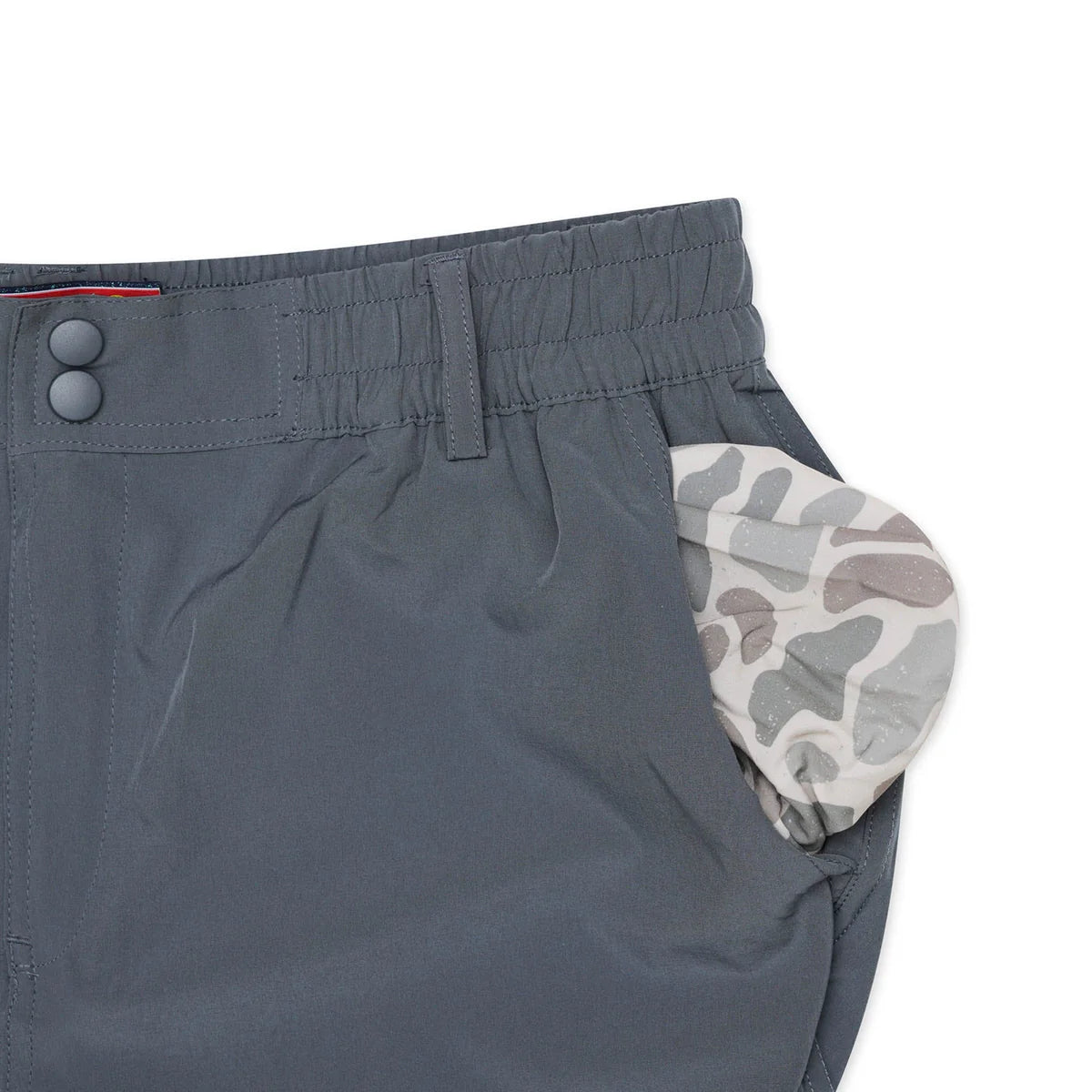 Burlebo Men’s S26 5.5” Everyday Short - River Rock Grey - Classic Deer Camo Pocket