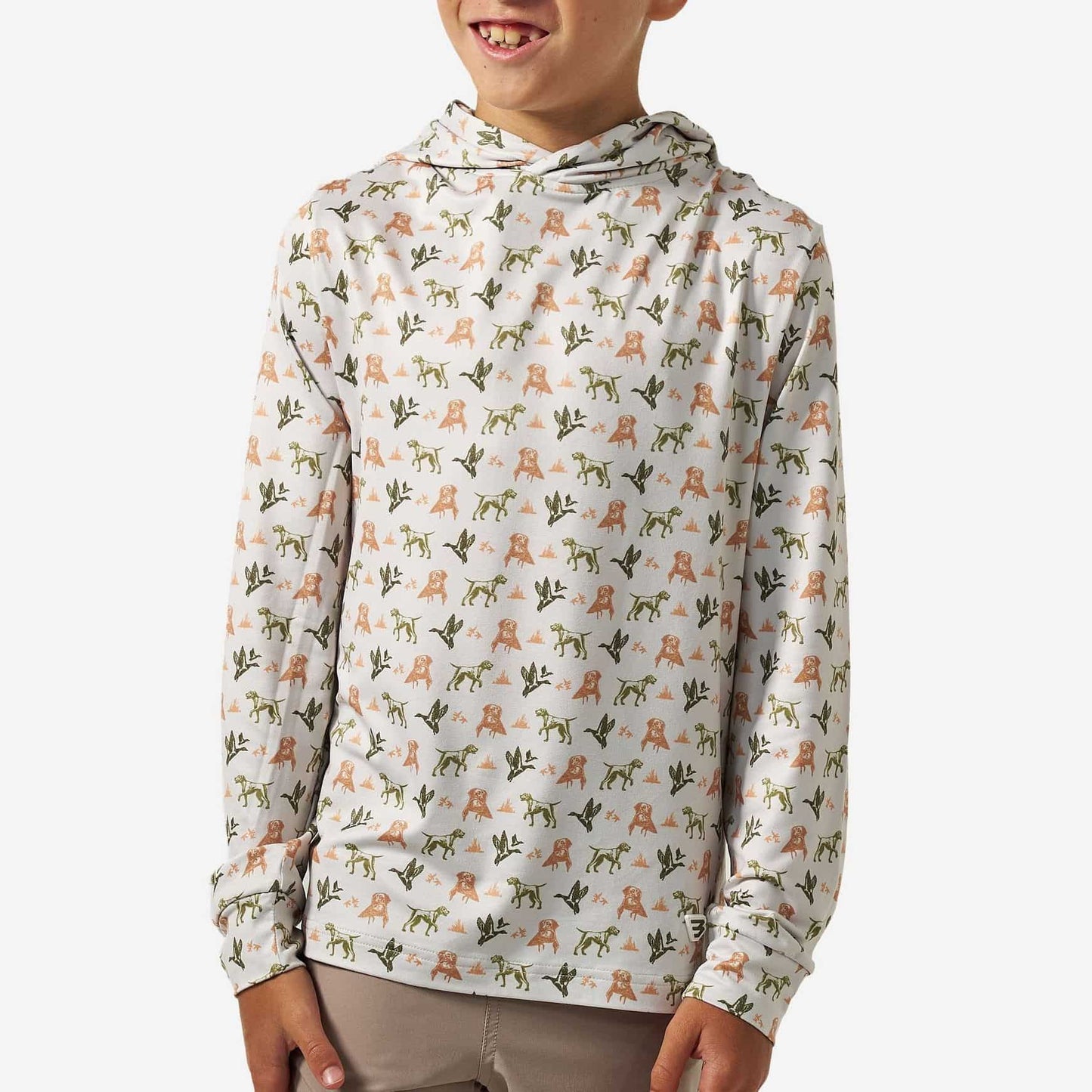 Burlebo Youth Performance Hoodie - Mallard Duck Dog