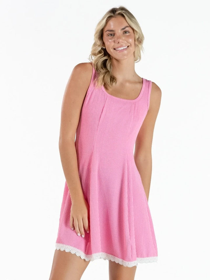Kimmie Cored Tank Dress - Pink