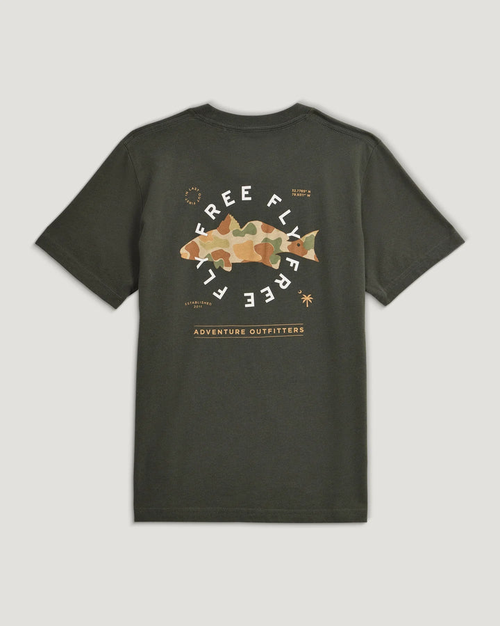 Free Fly Youth Target Species S/S T-Shirt - Dark Forest