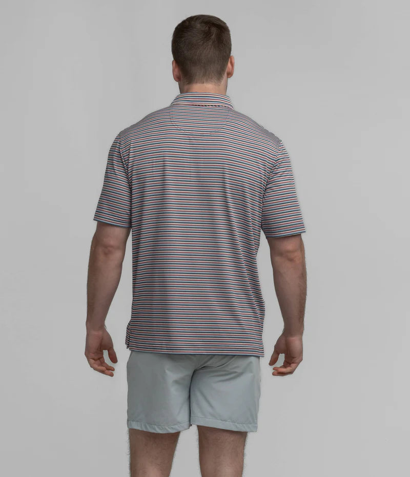 SSCO Men’s Tybee Stripe Performance Polo - Patriotic
