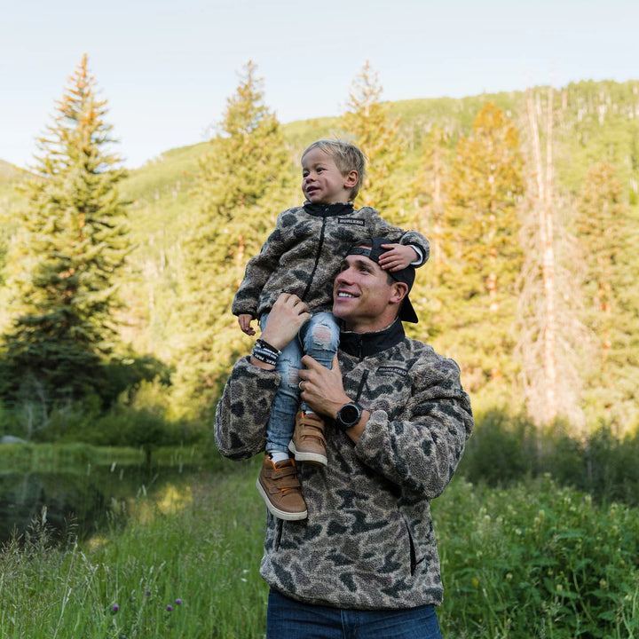 Burlebo Mountain Fleece Sherpa Quarter Zip - Rocky Mountain Camo