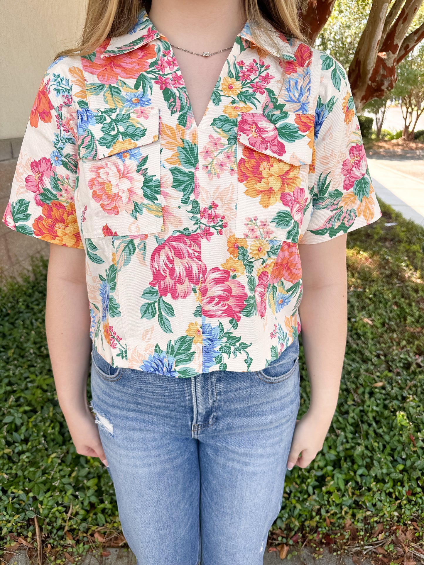 Angela Denim Top