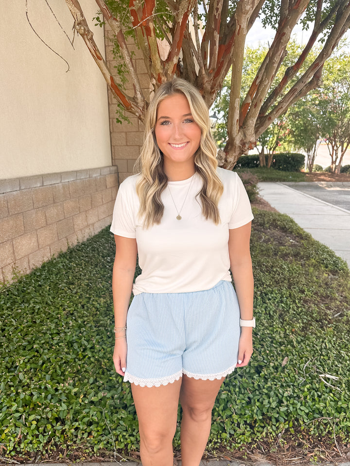 Kimmie Cord Short - Robins Egg Blue
