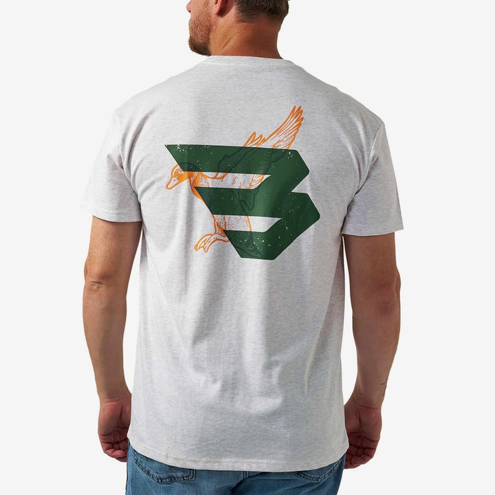 Burlebo Men’s S/S T-Shirt - Duck Flying B - Green Logo - Oatmeal