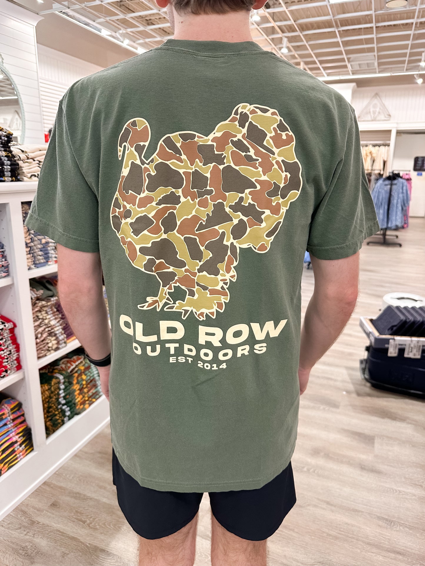 Old Row Camo Turkey S/S Pocket T-Shirt - Moss