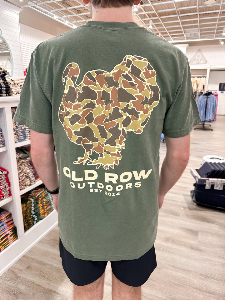 Old Row Camo Turkey S/S Pocket T-Shirt - Moss