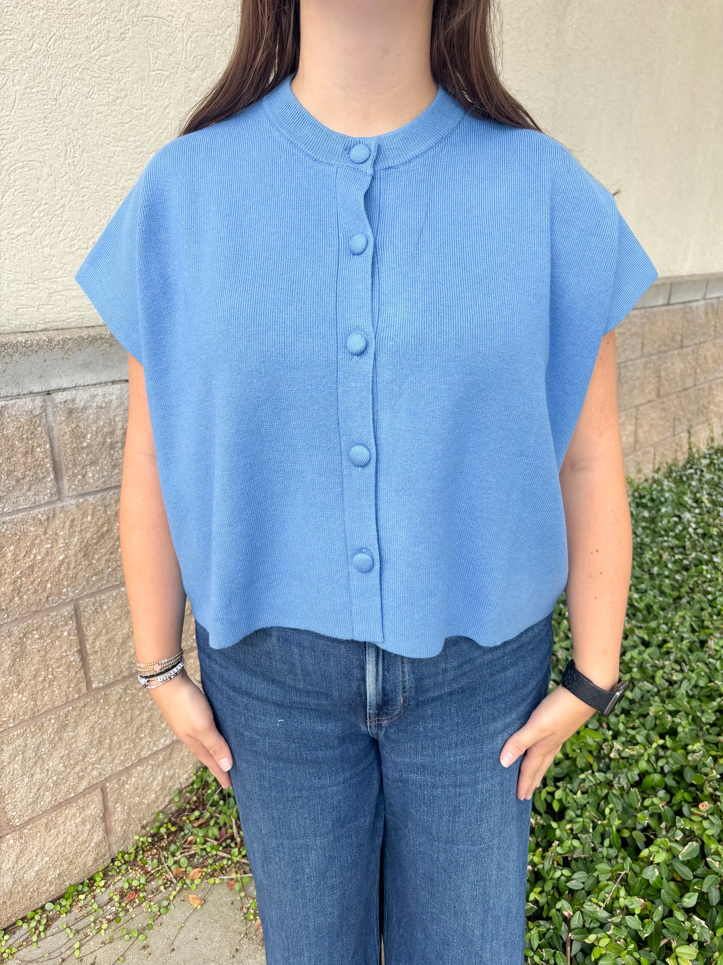 Heather Button Sweater