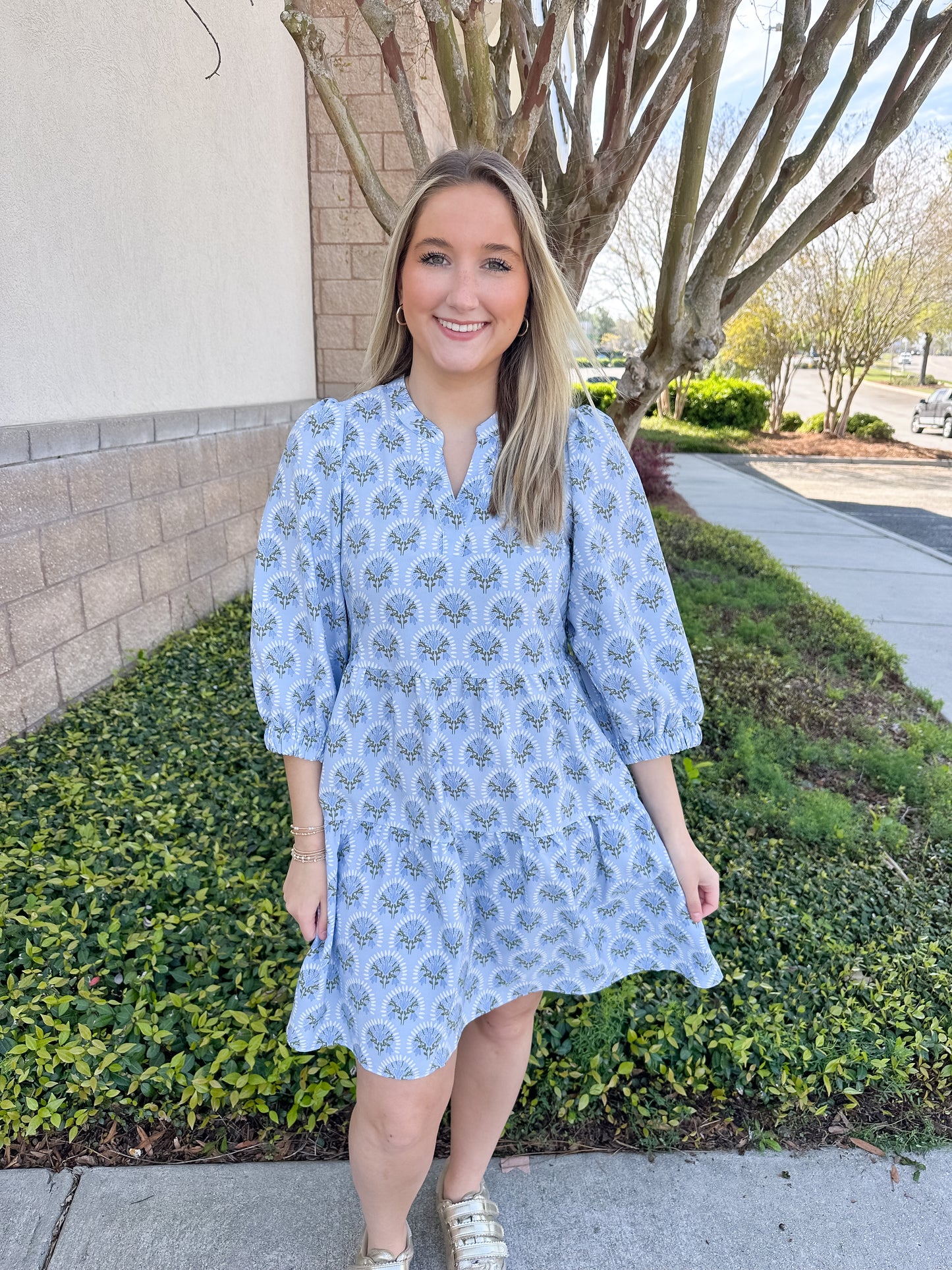 Cooper Dress - Botanical Blooms Blue