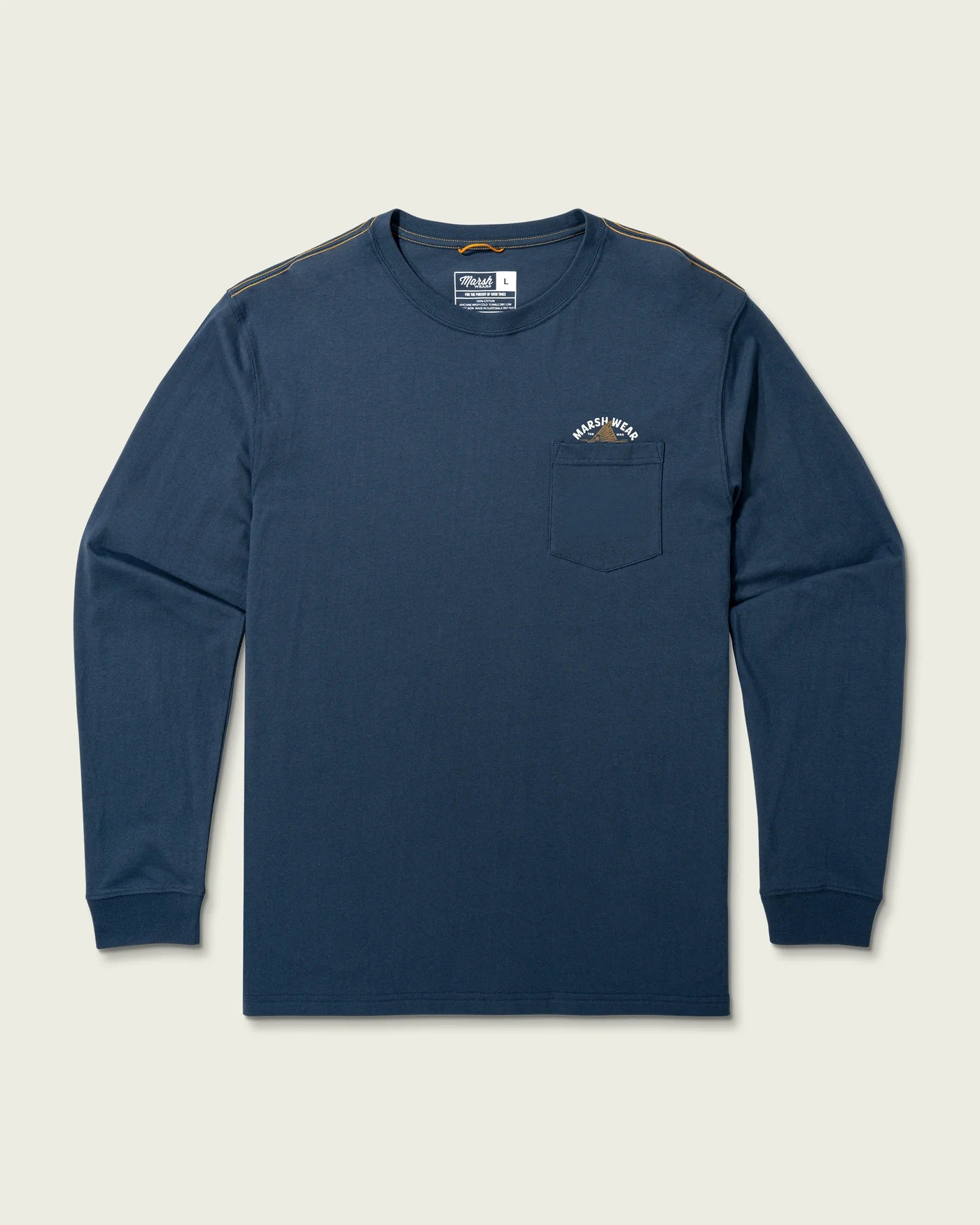 Marsh Wear Men’s Tailing Tide L/S Pocket T-Shirt - Dark Denim