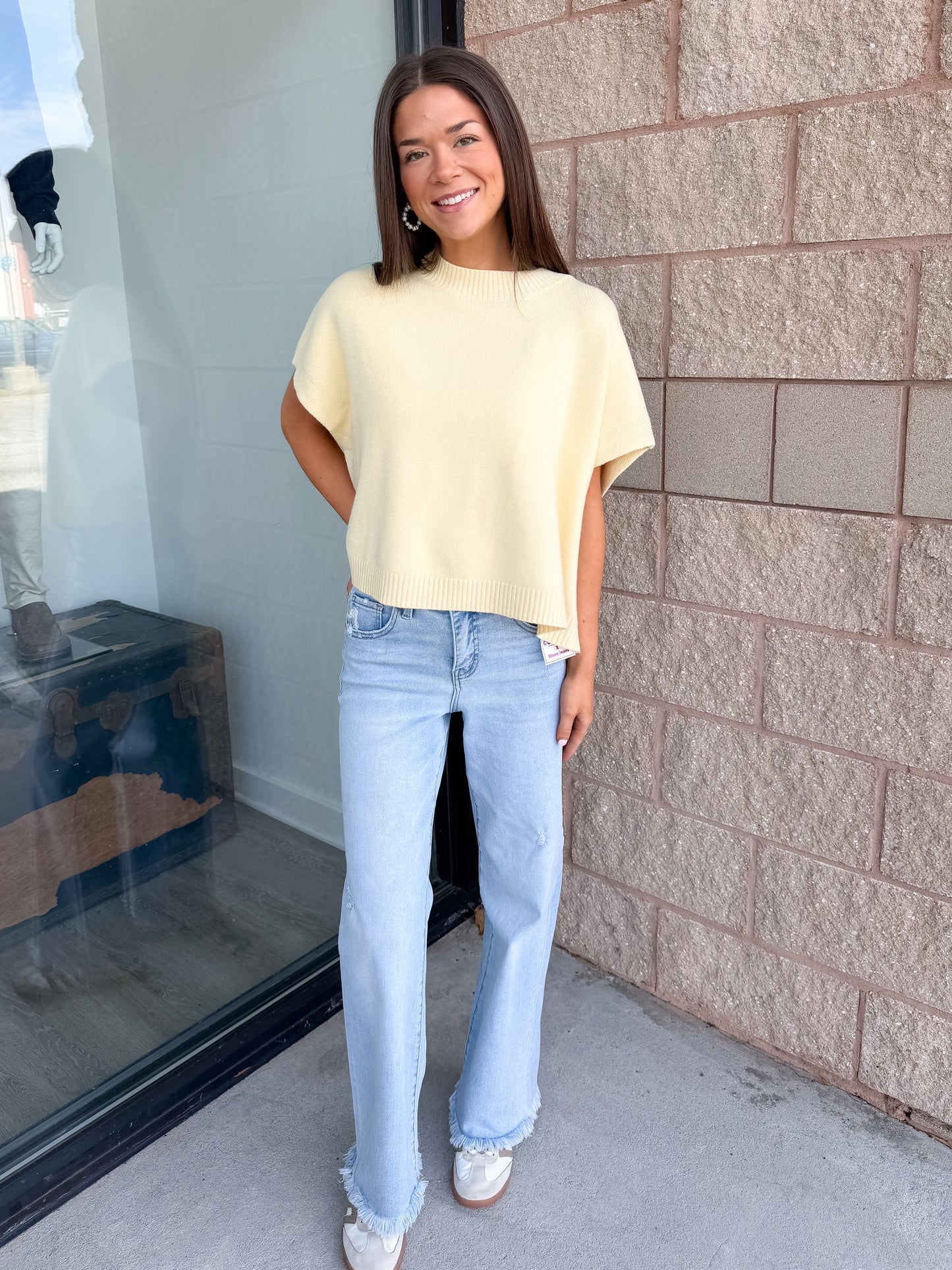 Miranda Sweater Top - Lemon