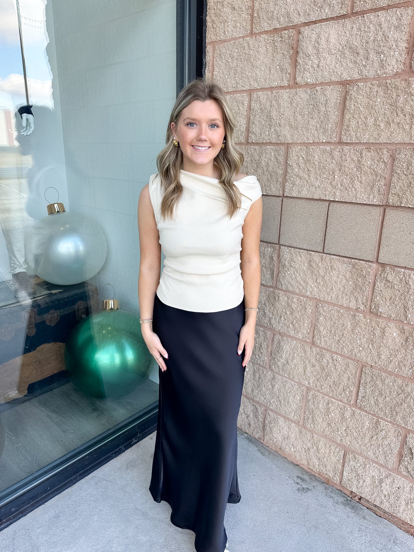 Pasha Satin Midi Skirt