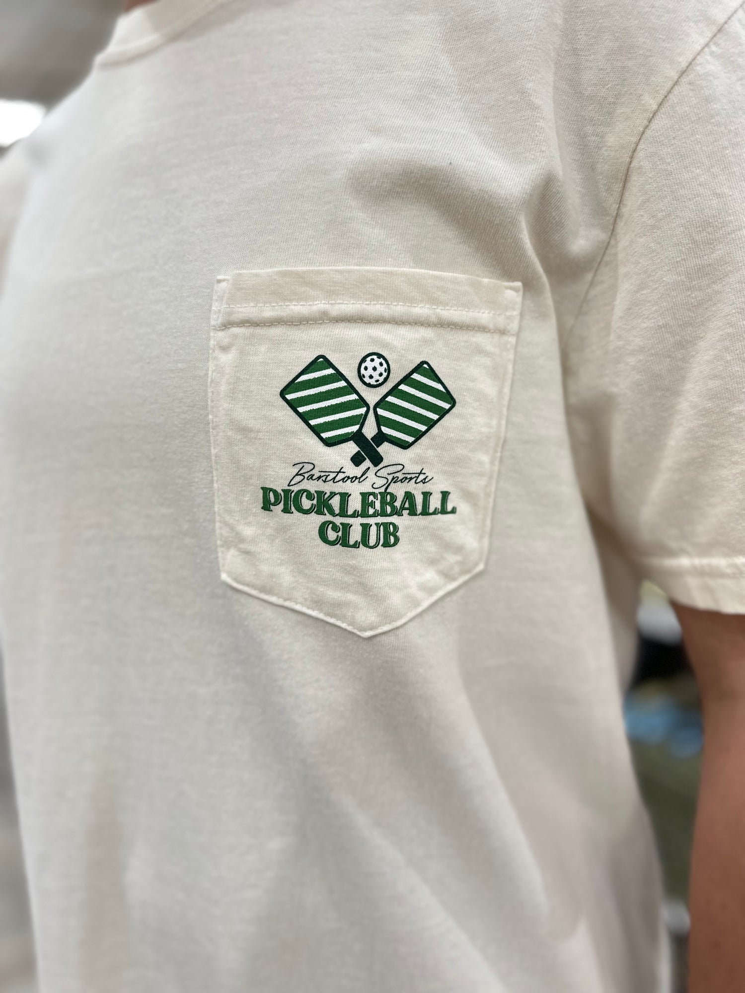 Barstool Sports Pickleball Club Pocket S/S T-Shirt Ivory