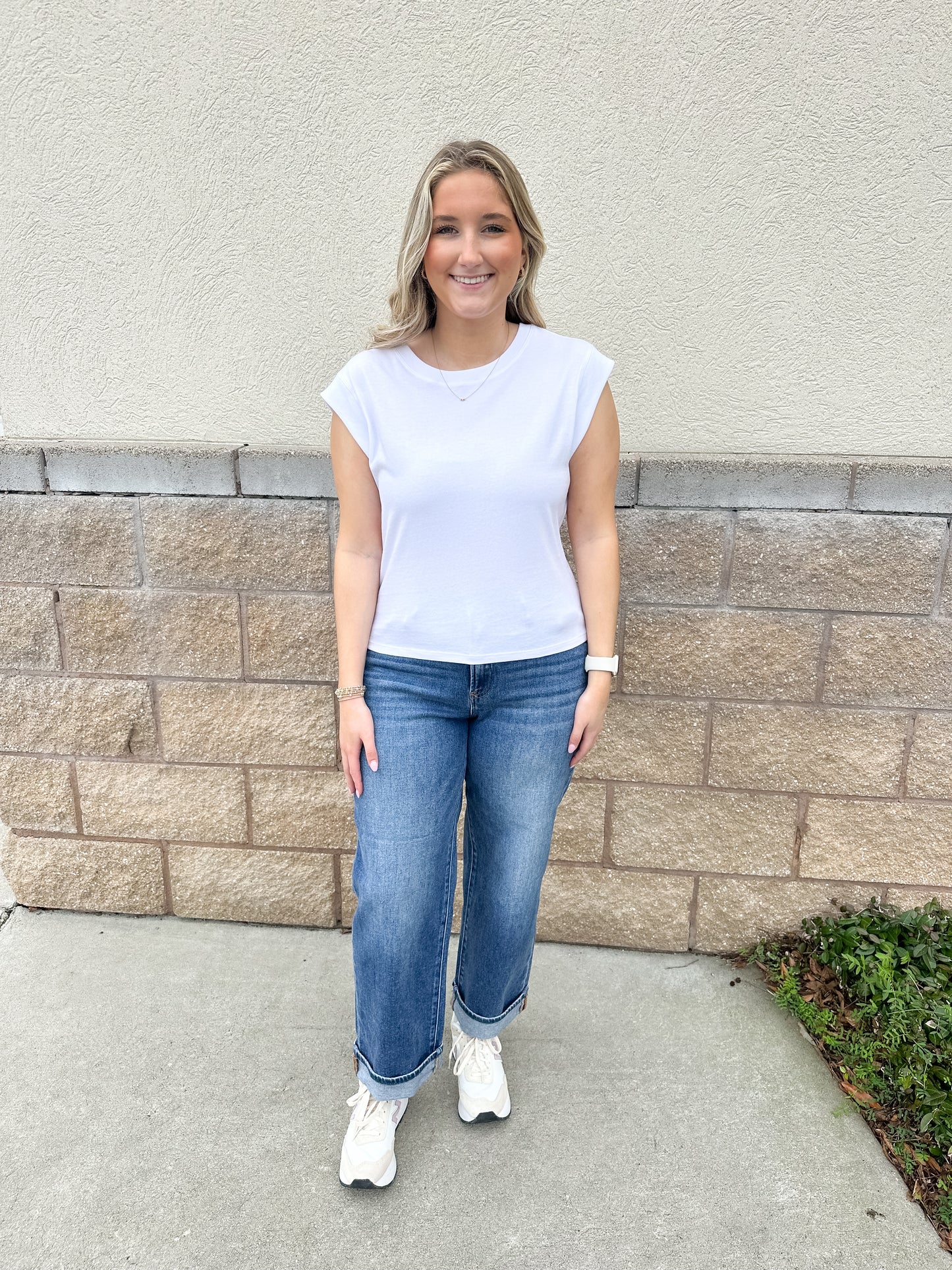 Risen Elise - Mid Rise Ankle Boyfriend Cuffed Jeans - Dark