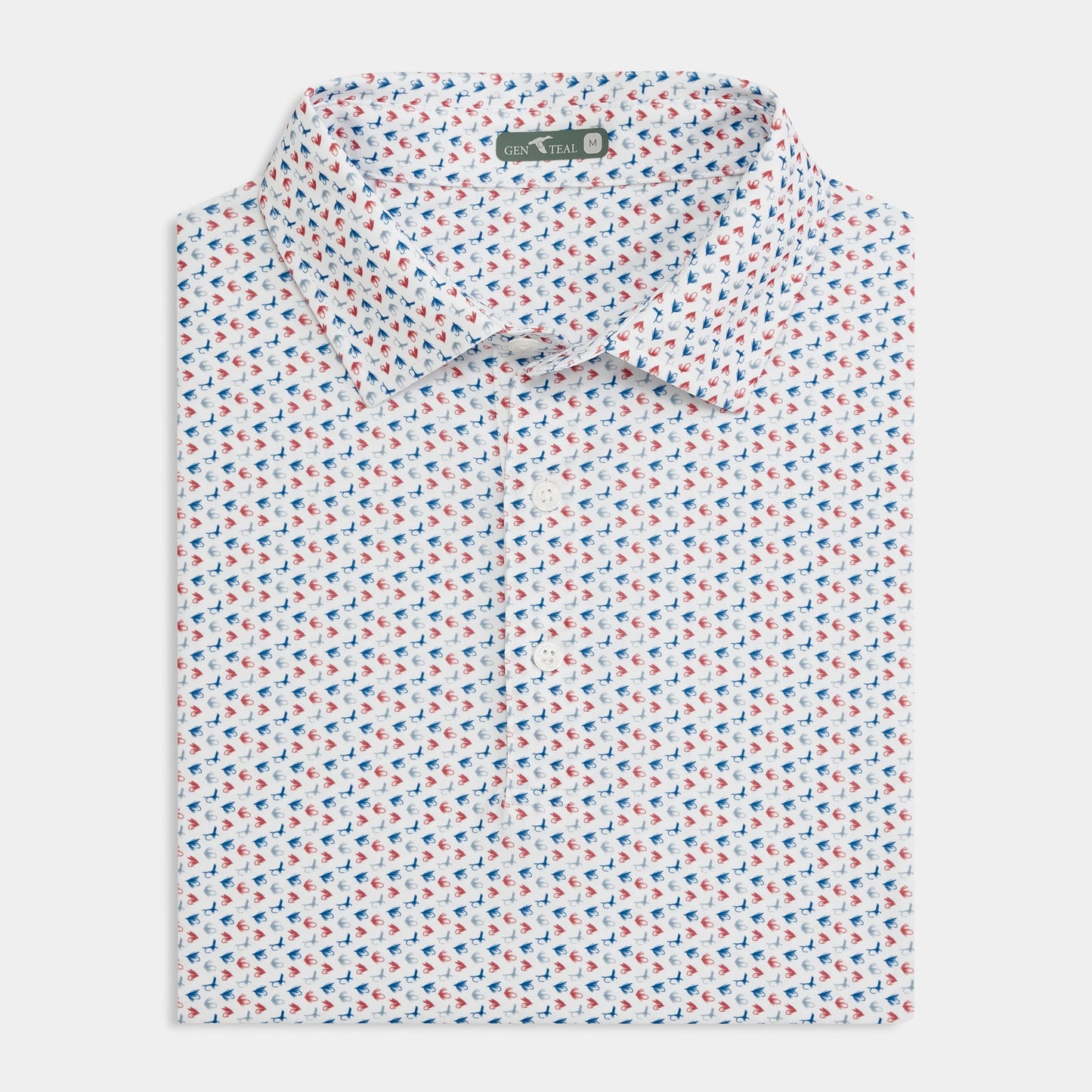 Genteal Spring ‘25 Printed Performance Polo - Clay Flys