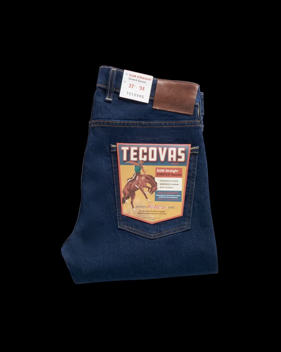 Tecovas Men’s Slim Straight Stretch Denim Jean - Dark Indigo