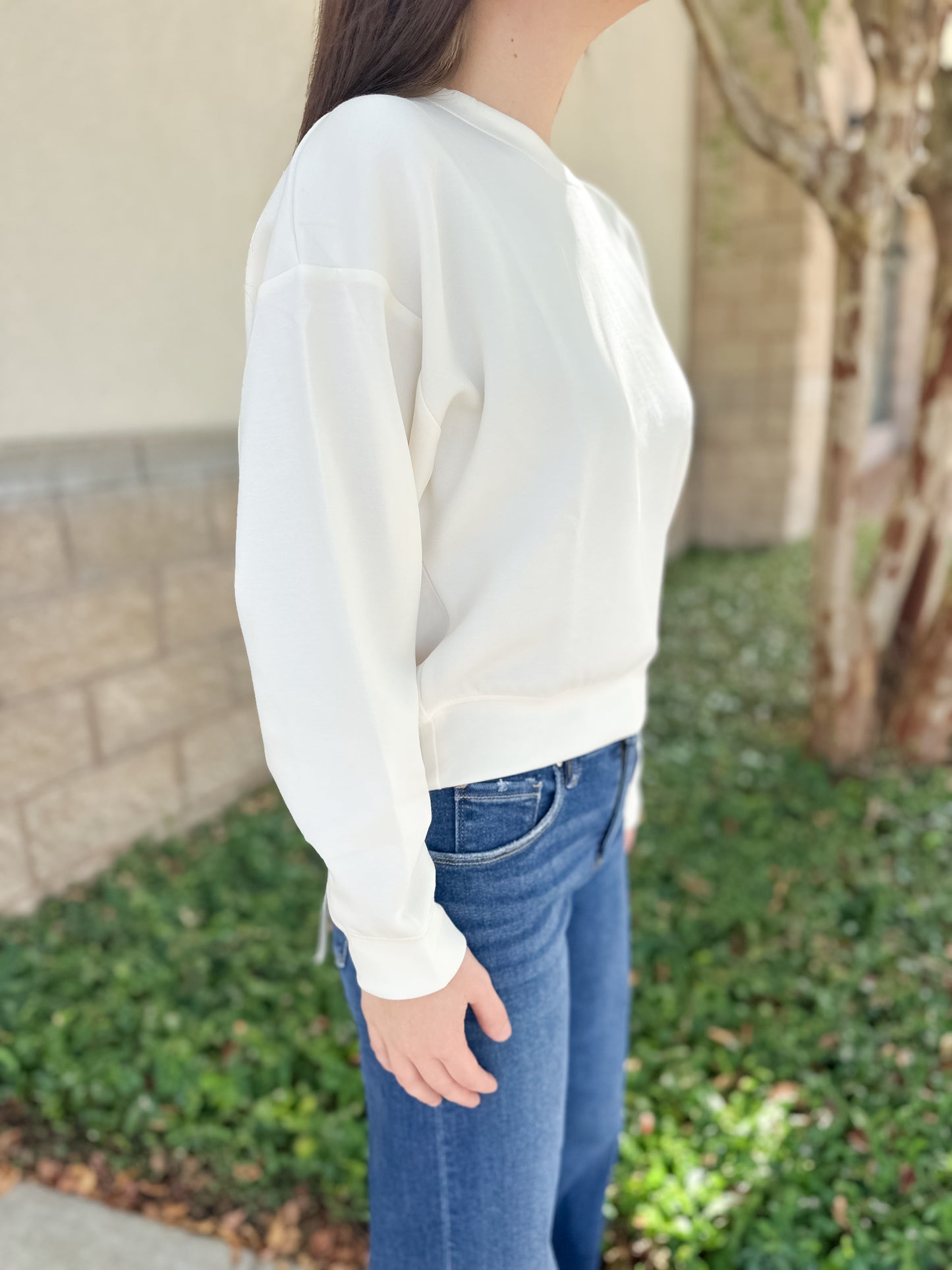 Simply Pullover Crewneck - Pearl