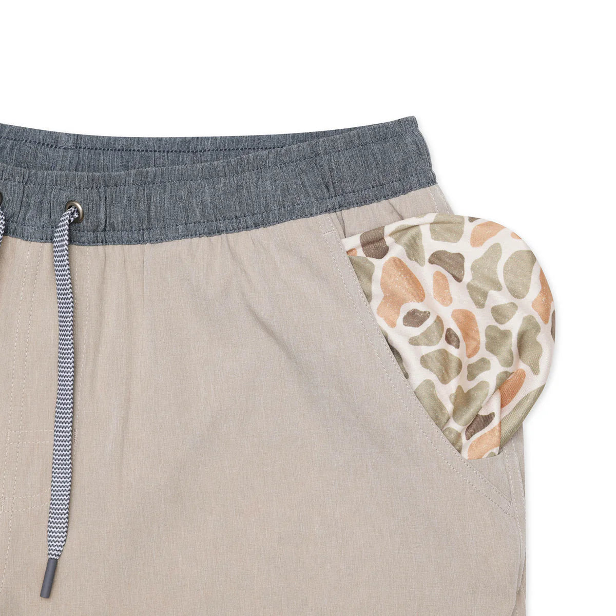 Burlebo Men’s Athletic Short - Heather Khaki - Venado Camo Liner