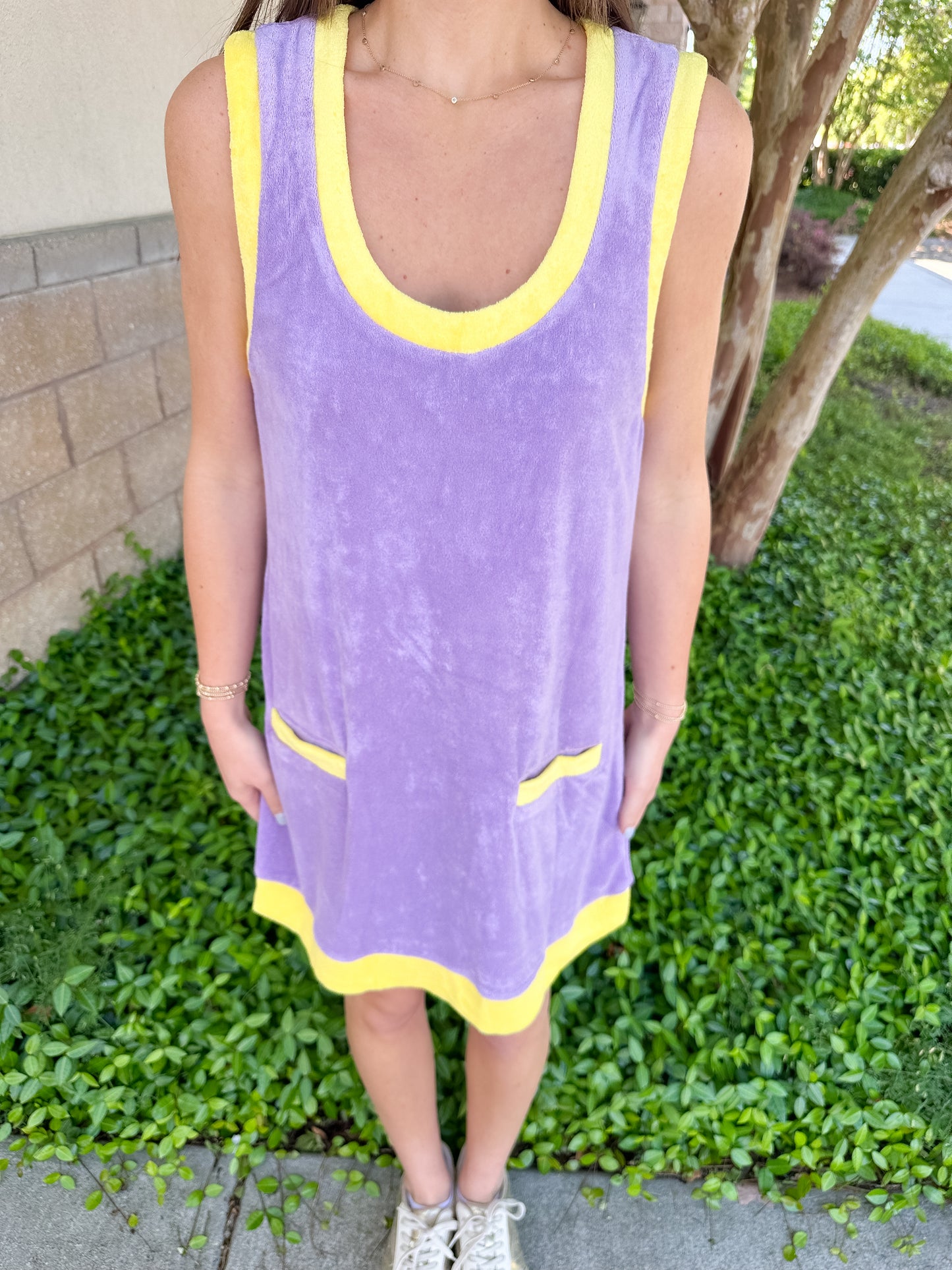 Francine Dress - Purple & Yellow