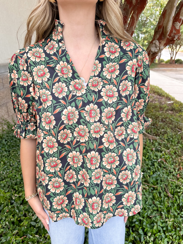 Karla Top - Green & Black