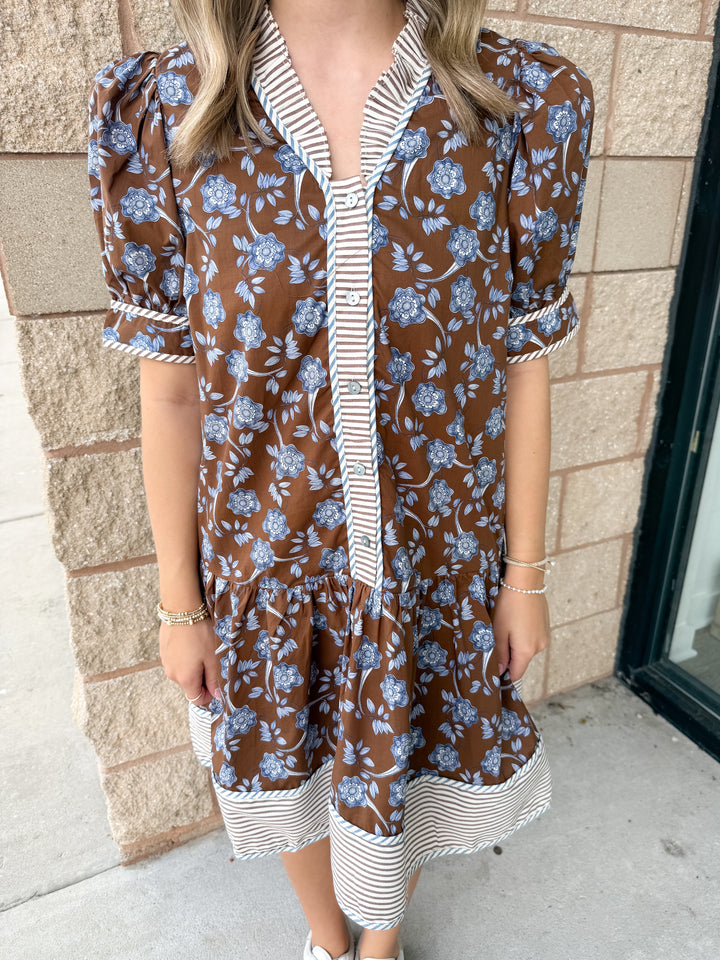 Bluebell Vintage Dress - Brown