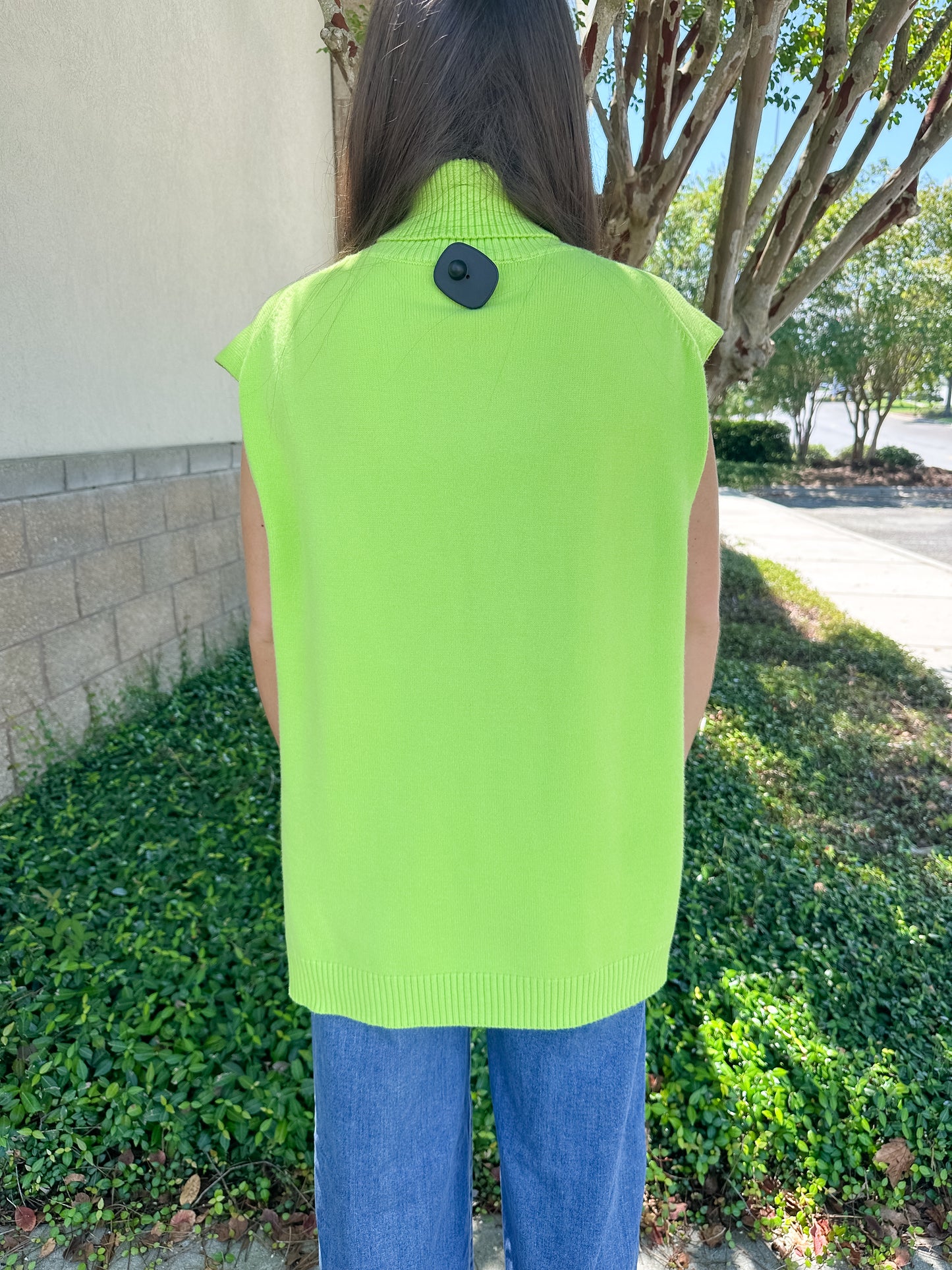 Bailey Turtleneck Hi/Lo Sweater - Lime