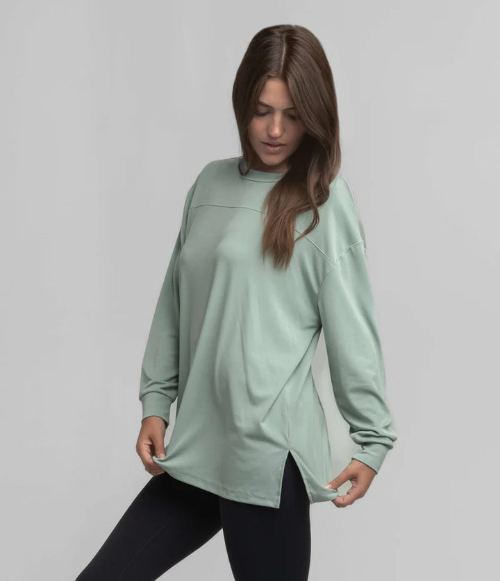 SSCO Women’s Relaxed Essential L/S Top - Jadeite